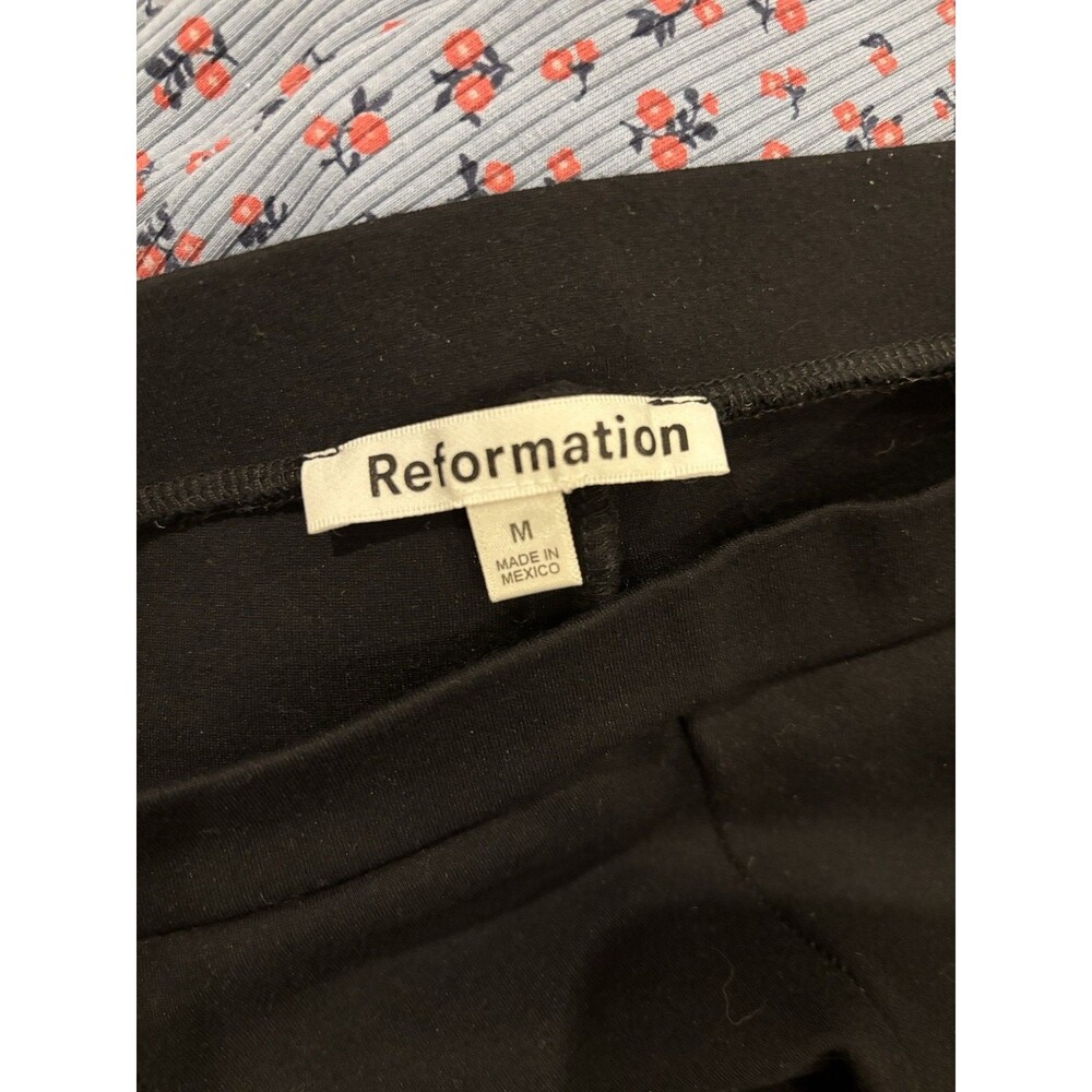 Reformation stretch front slit ankle stretch pants side zip in Black sz M - Picture 5 of 8